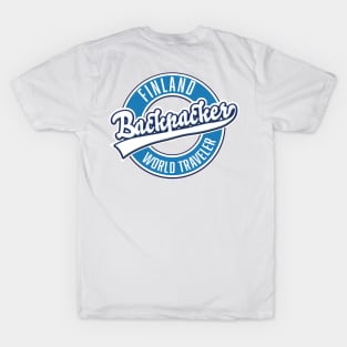 Finland backpacker world traveler logo. T-Shirt